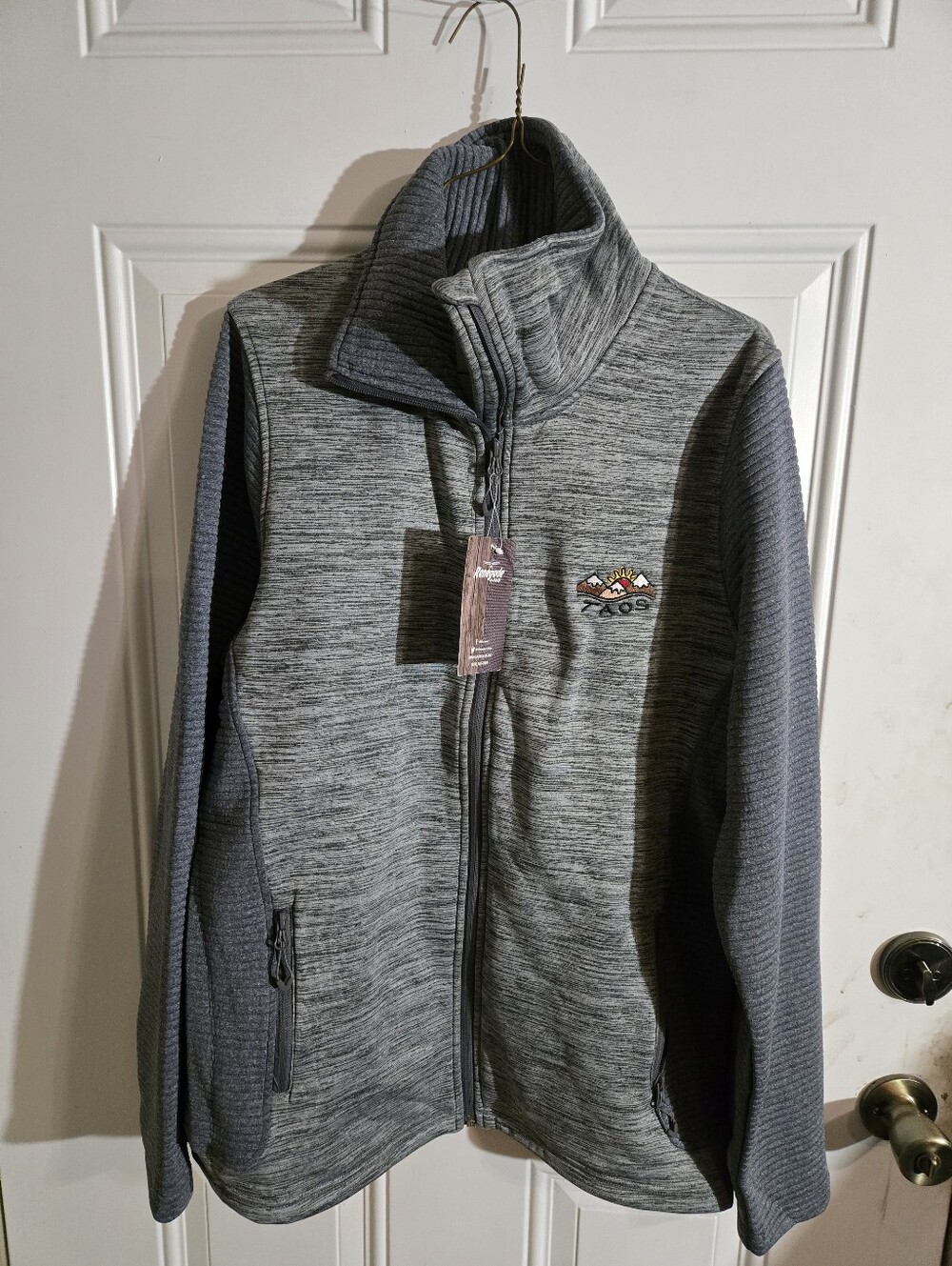 Renegade Club Jacket Men's Extra-Large Gray Fleece Taos, NM Embroidery Zip-Up